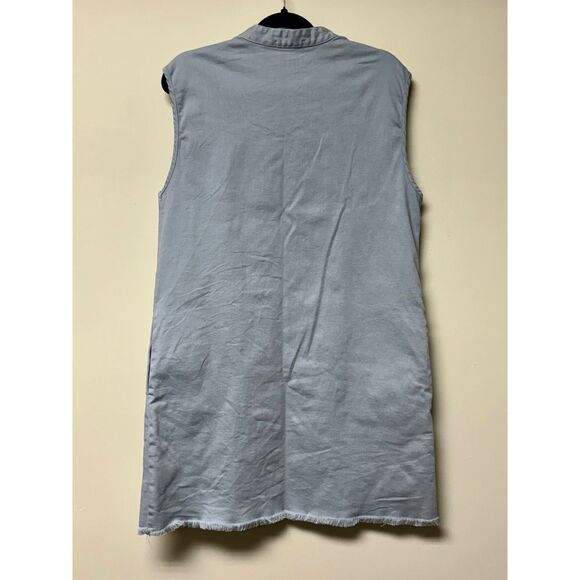 LACAUSA Revolve Denim Lace Up Dress in Rain, Sz M - Picture 8 of 11